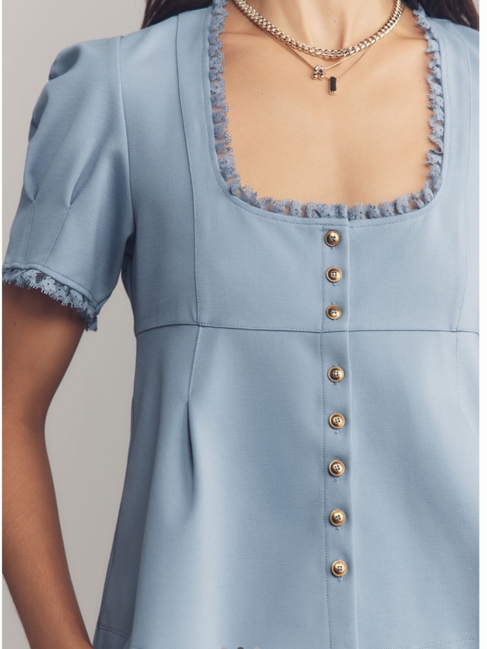 Anthropologie Maeve Puff-Sleeve Babydoll Top Size XL - Picture 2 of 11